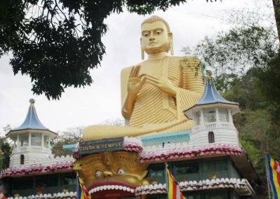 ডামবুলার গোল্ডেন টেম্পলে বিখ্যাত বুদ্ধ মূর্তি। ছবি: লেখক